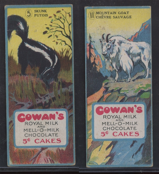 Mixed Canadian Chocolates Lot of (9) Cards With Cowan's and Dominion Chocolate Examples