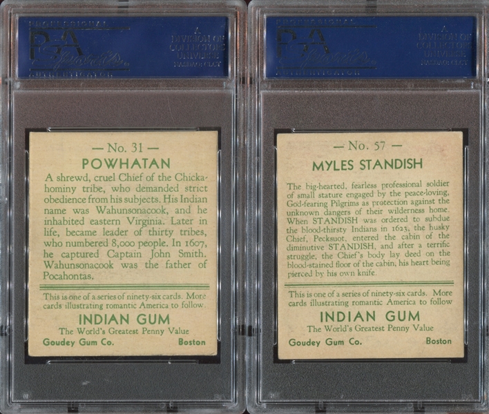 R73 Goudey Indian Gum Lot of (4) PSA5-Graded Cards