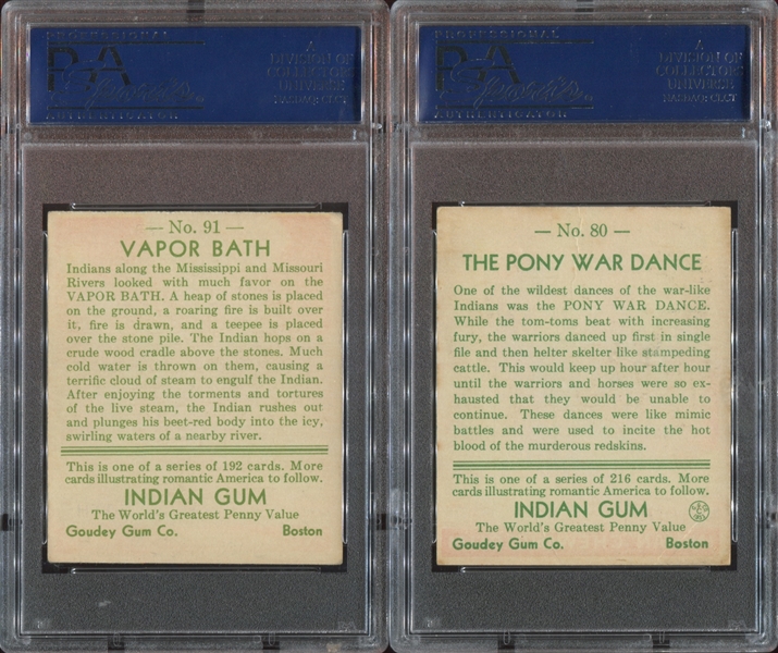 R73 Goudey Indian Gum Lot of (4) PSA-Graded Cards