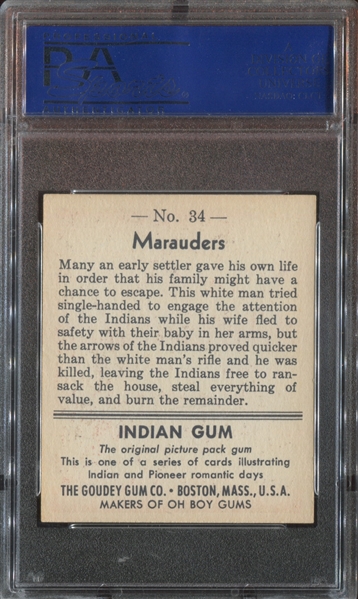 R773 Goudey Indian Gum Reissue #34 Marauders PSA7 NM