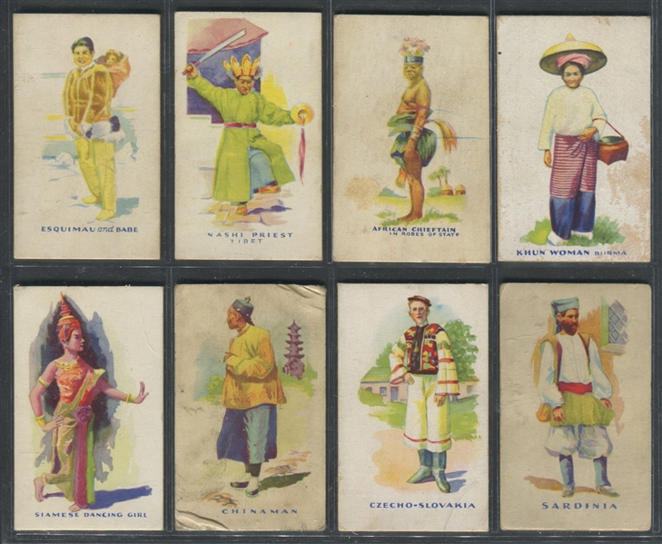 E196 New England Confectionery People of Strange Lands Lot of (8) Cards
