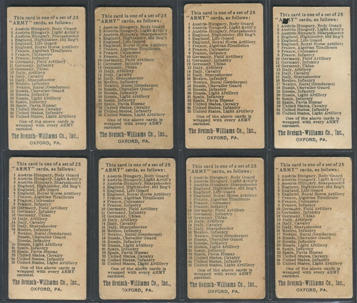 E1 Breisch-Williams Army Cards Lot of (18) Cards