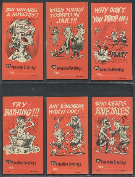 1961 Topps Giant Funny Valentines Lot of (18) Cards