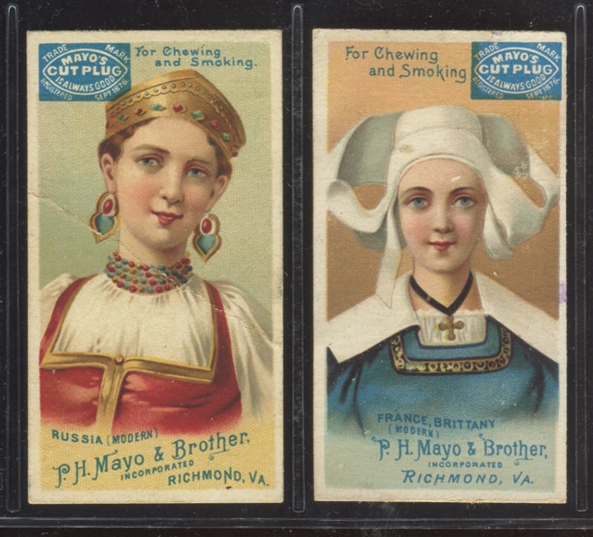 N305 Mayo Head Dresses Of Various Nations Lot of (2) Cards