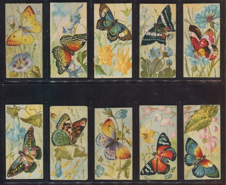 N217 Kinney Butterflies (Light Background) Complete Set of (10) Cards