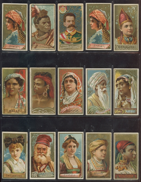 N24 Allen & Ginter Types of Nations Lot of (14) with (1) N34 World's Sovereigns