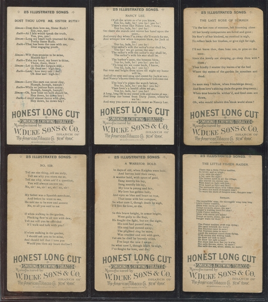 N116 Duke Honest Long Cut Illustrated Songs Near Complete Set (18/25) Cards
