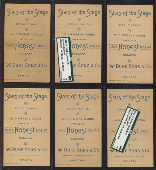 N130 Duke Honest Long Cut Stars of the Stage (2nd Series) Lot of (13) Cards