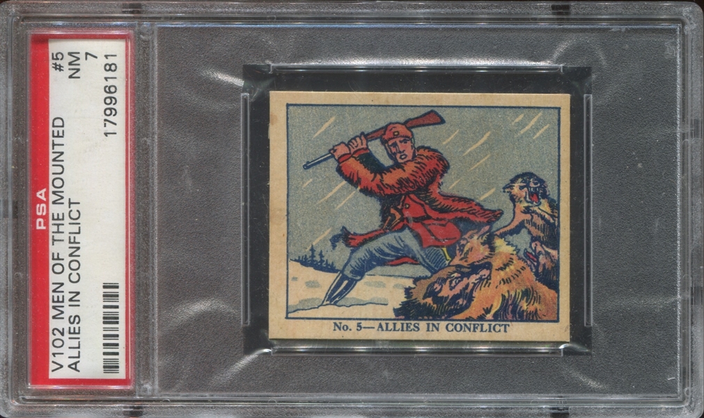V102 Willard's Chocolate Men of the Mounted #5 Allies in Conflict PSA7 NM