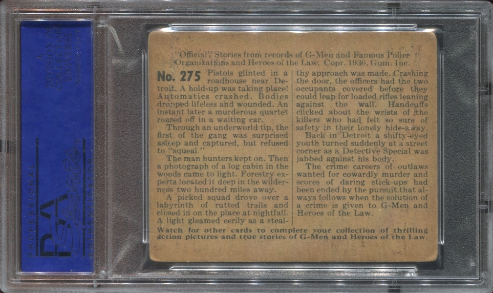 R60 Gum Inc G-Men and Heroes of the Law #275 PSA3 VG