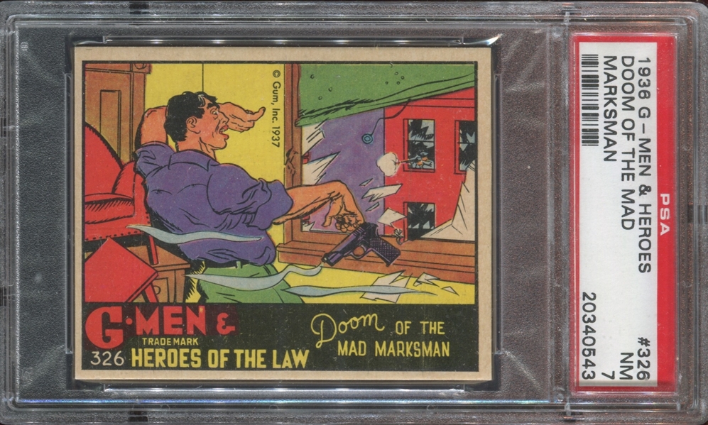 R60 Gum Inc G-Men and Heroes of the Law #326 PSA7 NM
