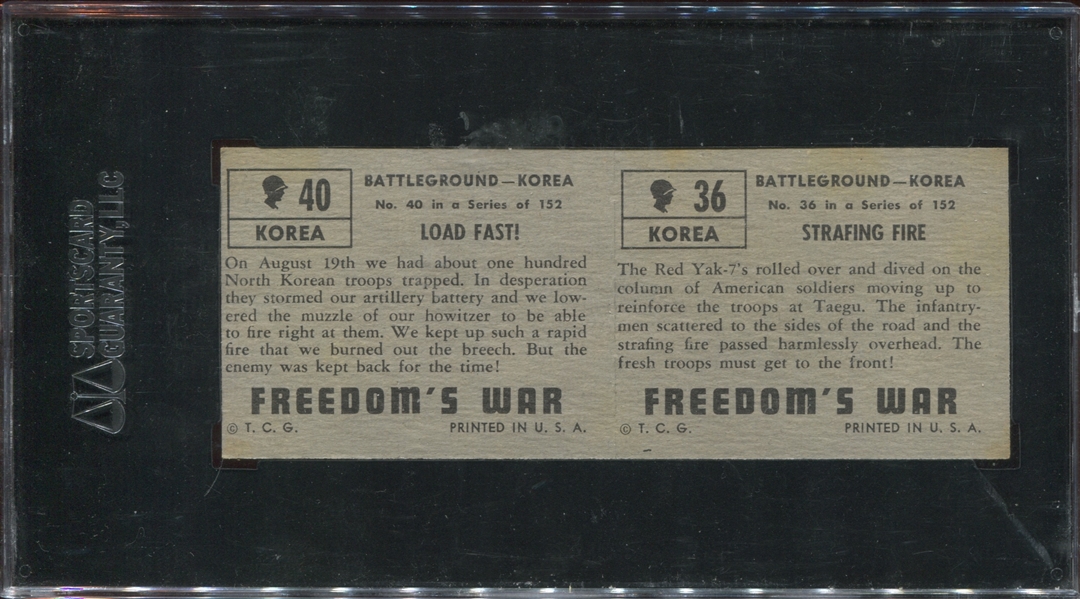 1950 Topps Freedom's War Uncut Panels SGC-Graded Lot of (3) Panels