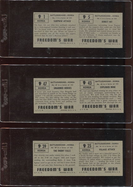 1950 Topps Freedom's War Uncut Panels Lot of (14) Panels