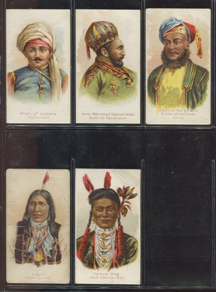 N189 Kimball Savage & Semi-Barbarous Chiefs & Rulers Lot of (5) Cards