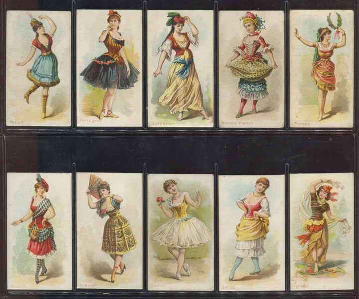 N186 Kimball Dancing Women Near Complete Set (40/50) Cards