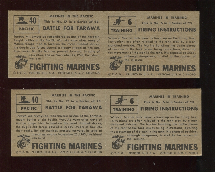 1953 Topps Fightin' Marines Uncut Panels Lot of (2)