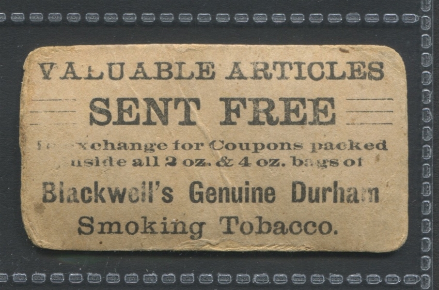 N621 Blackwell's Durham Smoking Tobacco brand - type card, Ada Vienetta