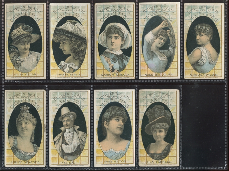 N342 Hall's Between the Acts Actors & Actresses, Type 5 - Lot of (9) Different