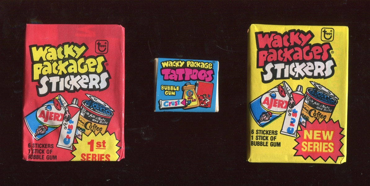 Lot of (3) Wacky Packages Unopened Packs