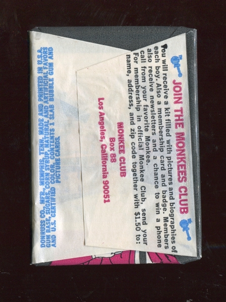 1967 Donruss More Monkees Unopened Wax Pack