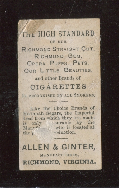 N65 Allen & Ginter Pet Cigarettes Girls and Children Type Card