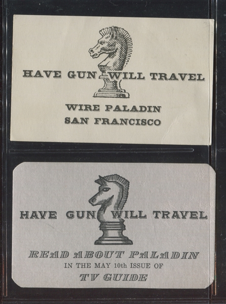 1959 Paladin Cards (2 Different) - Including Rinso Soap #22 and TV Guide Ad Card 