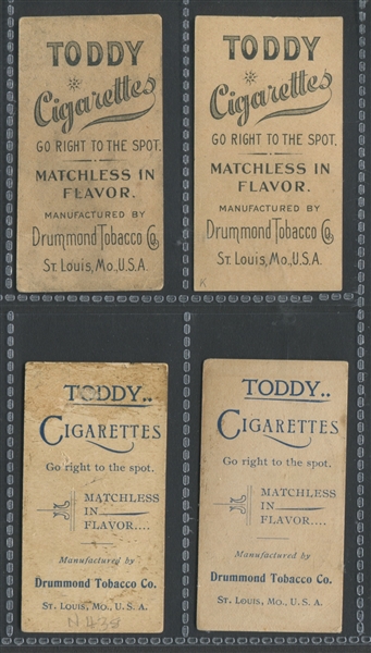 N437/N438 Toddy Cigarettes Lot of (4) Cards with Lillian Russell