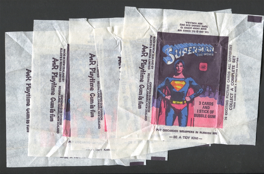 A&R (New Zealand) Superman The Movie Wrapper Lot of (5)