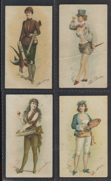 N285 Buchner Morning Glory Maidens Lot of (4) Cards