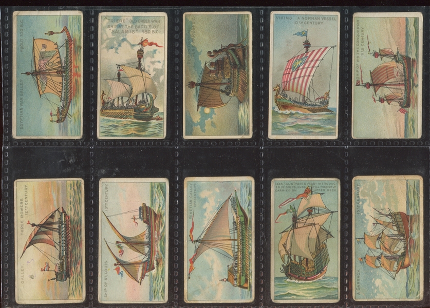 T418-1 American Tobacco Cards (ATC) Old and Ancient Ships - Series 1 Complete Set (25)
