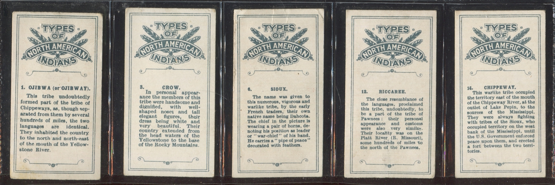 1930 British American Tobacco (BAT) Types of North American Indians Lot of (5) Different