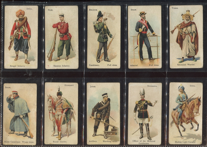 1895 Wills Cigarettes Soldiers of the World (Unnumbered) Lot of (21) Cards 