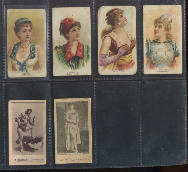Mixed Admiral Cigarettes Lot of (6) Cards with National Types and Actresses