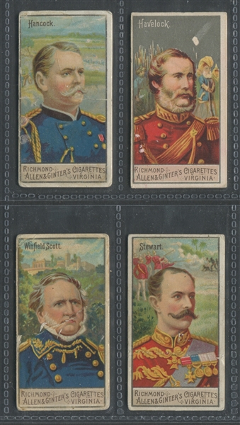 N15 Allen & Ginter Great Generals Lot of (4) Cards