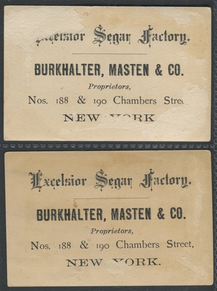 Burkhalter, Masten & Copmany 19th Century Sporting Trade Cards Lot of (5) Cards