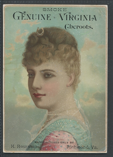 H. Rosenberg Virginia Cheroots Oversized Trade Card