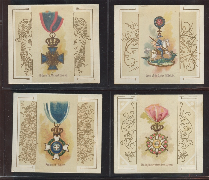 N44 Allen & Ginter World's Decorations (Large Format) Lot of (4) Cards