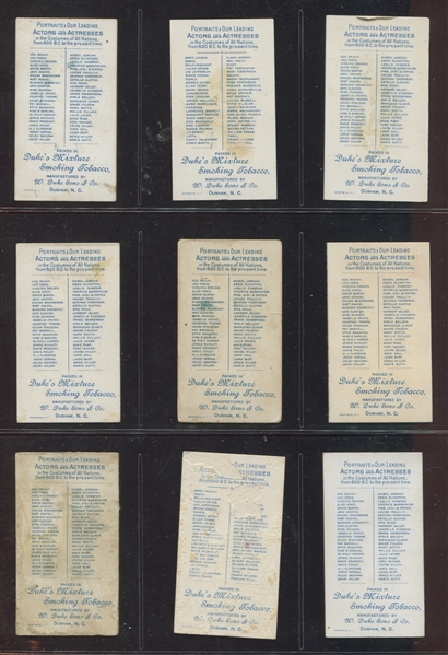 N70/N71 Duke's Mixture Actors and Actresses TOUGH Oversized Lot of (11) Cards