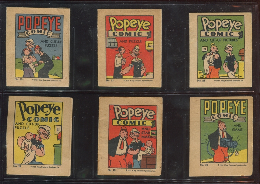 R113 Tattoo Orbit Gum Popeye Comics Partial Set (18/30) Booklets