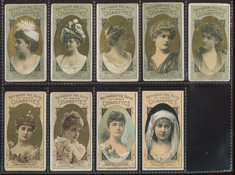 N342-3 Hall's Between The Acts Actresses Lot of (9) Cards