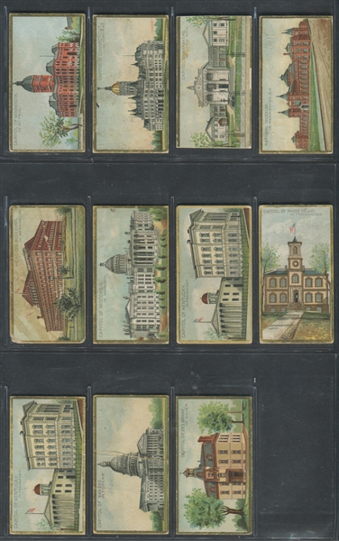 N14 Allen & Ginter General Government Buildings Lot of (11) Cards
