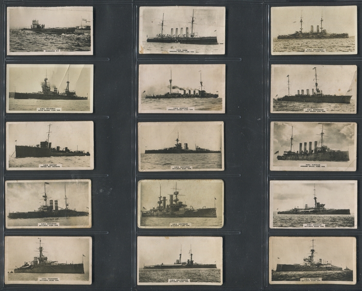 C114 Tuckett's Cigarettes Battleships Partial Set (15/30) Cards