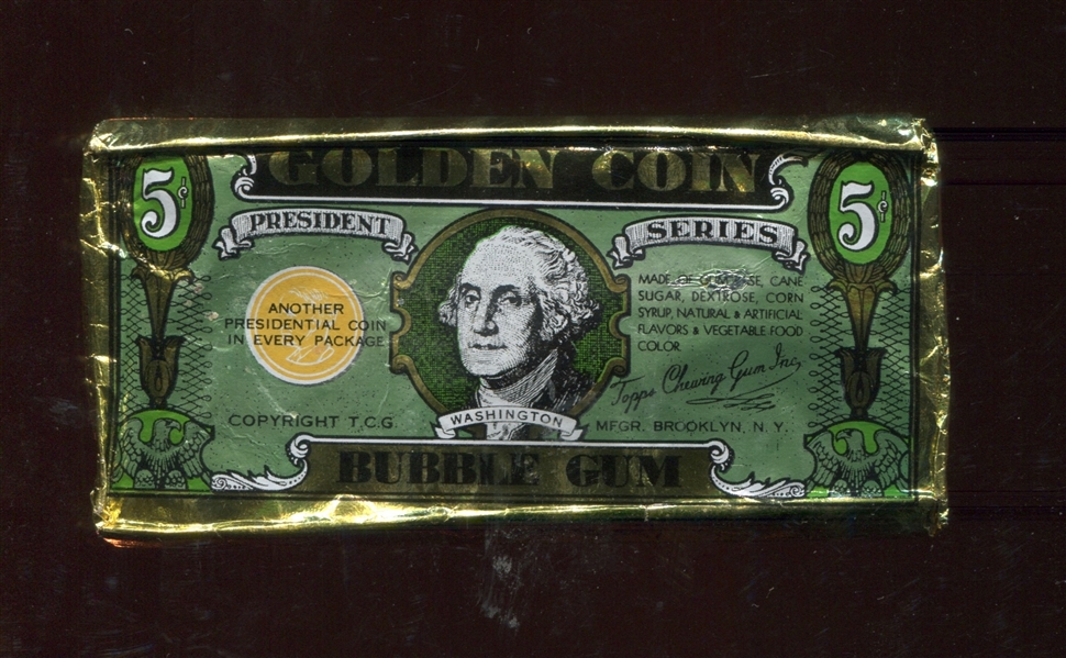 1949 Topps Golden Coin Bubble Gum Apparent Unopened Package
