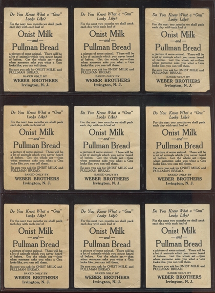 D9 Weber Baking Pullman Bread Animals Near Complete Set (64/70) plus Variation