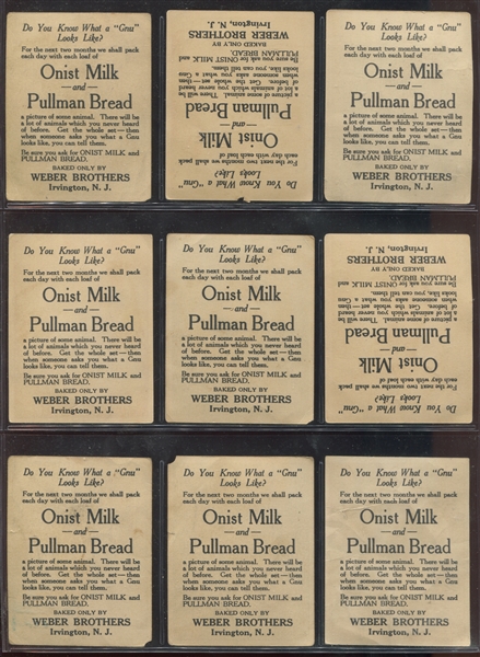 D9 Weber Baking Pullman Bread Animals Near Complete Set (64/70) plus Variation