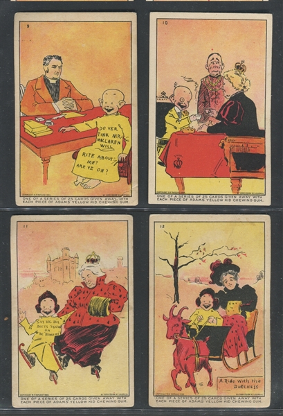 E231 Adams Gum Yellow Kid Complete Set of (25) Cards - Small Number Variation