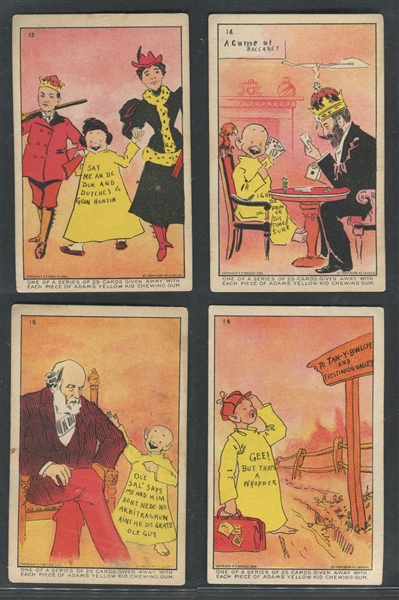 E231 Adams Gum Yellow Kid Complete Set of (25) Cards - Small Number Variation
