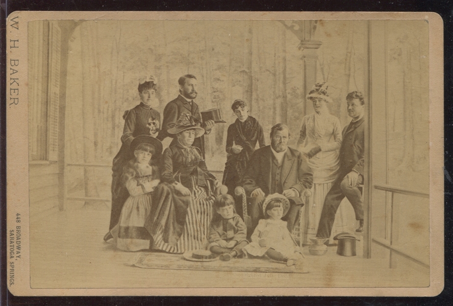 Fantastic U.S. Grant and Family Cabinet Photo with Ornate Back Advertising
