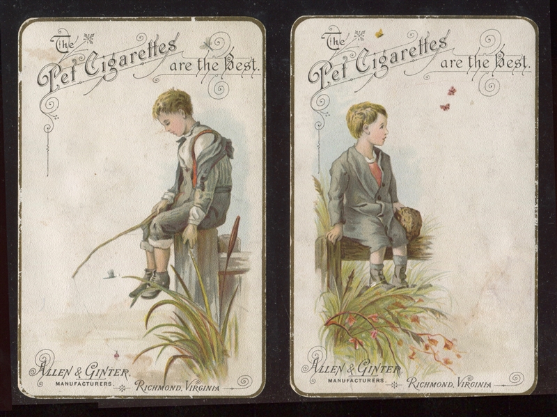 Allen & Ginter Pet Cigarettes Trade Cards Picturing Children Lot of (4) Cards