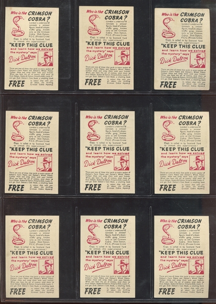 F-UNC? Dalton Cereal Dick Dalton and the Crimson Cobra Complete Set of (20) Cards